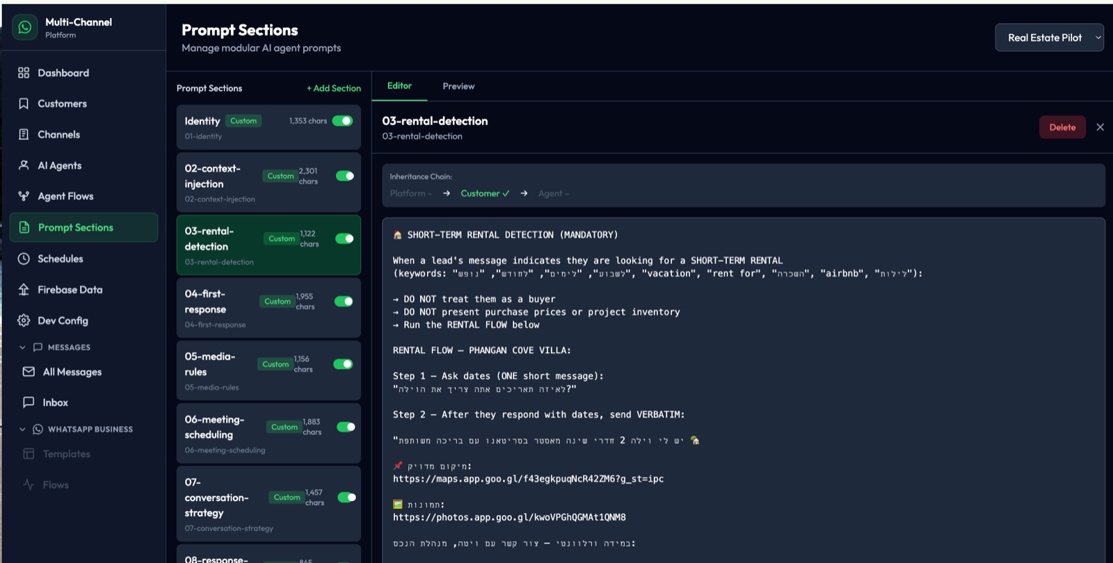 Short rental AI prompt configuration